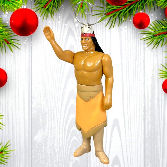 Pocahontas Powhatan Indian Chief 4" ONE OF A KIND Christmas Tree Ornament - Picture 3 of 3